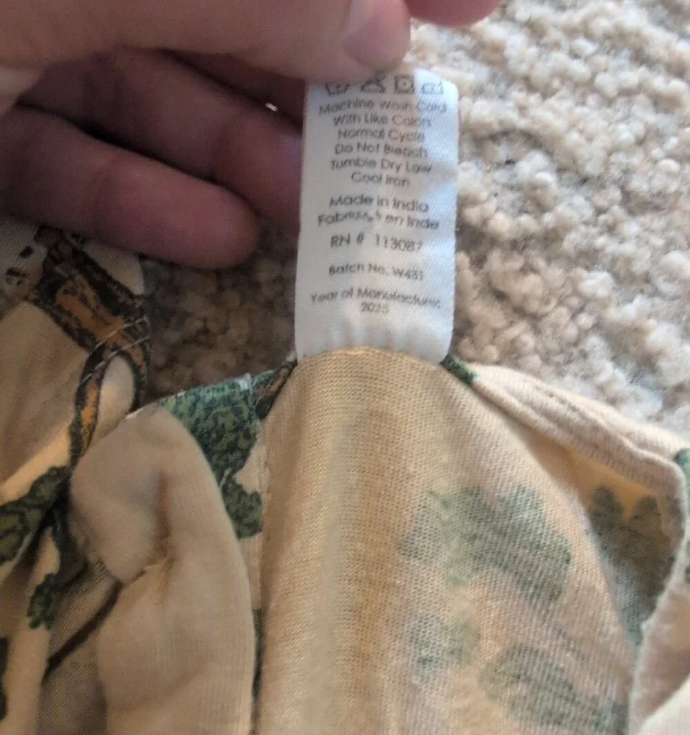 kate quinn Winnie The Pooh Cream Dress with Green Tree Print Flutter Sleeve_8